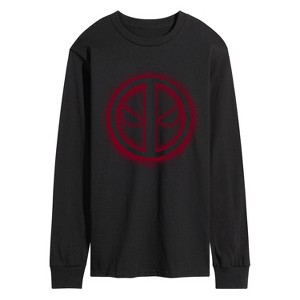 Men's - Marvel - Deadpool Spray Paint Logo Long Sleeve Graphic T-Shirt - 1 of 3