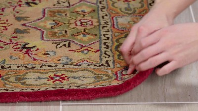 Handmade Round Red and Rust Wool Area Rug