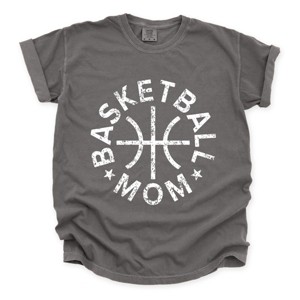 Simply Sage Market Basketball Mom Distressed Garment Dyed Tee - 2XL - Pepper - 1 of 4