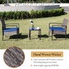 3-Piece Outdoor PE Wicker Patio Chair and Table Set with Washable Cushions for Balcony or Poolside-The Pop Home - 2 of 4
