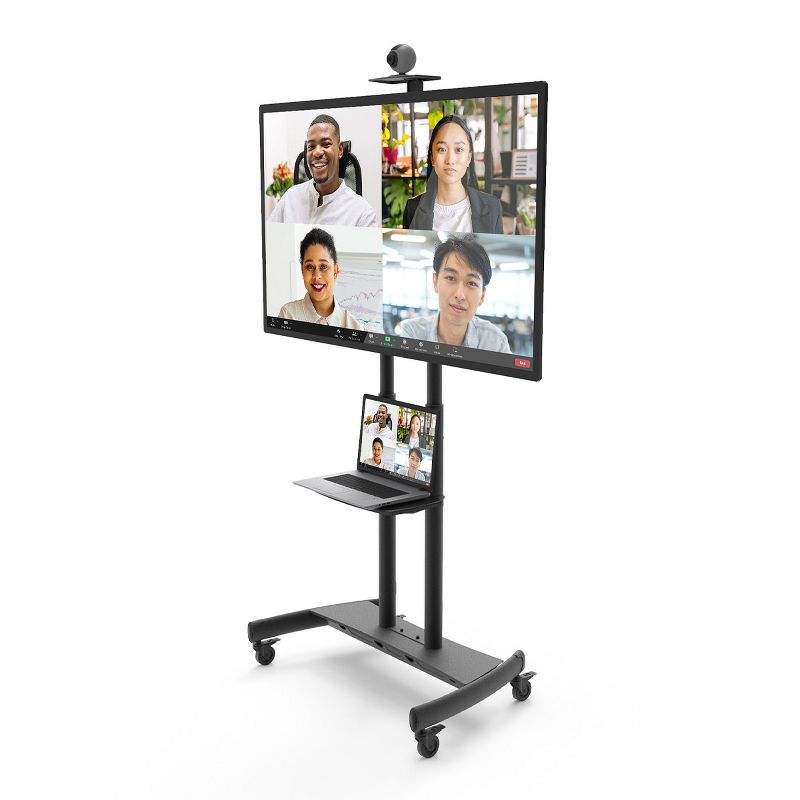 Kanto MTM86PL Height-Adjustable Rolling TV Stand for 55" -  86" TVs with Device Tray and Webcam Shelf, 3 of 13