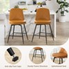 Huxxion Bar Stools Set of 2, Counter Height Swivel Bar Stools with High Back, 22" Seat Height for Kitchen Island & Home (Black) - 3 of 4