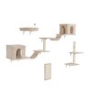 LAOTIES Wall Mounted Cat Tree with 2 Cat Condos,3 Shelves, Scratching Posts,Perch And Ladders,Space Saving Cat Furniture - 4 of 4