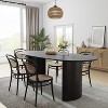 SpassWay 30"H Fashion Oval Wood Dining Table Kitchen Table Conference Table Gathering Table with Double Pedestal Black/Walnut/Natural Wood - 2 of 4