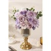Attop Artificial Flowers Combo Purple Flowers Mix Silk Flowers Dahlia Roses with Stems for DIY Decorations - 3 of 4