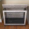 NicBex 27.35Inch Dog Crate Wooden Heavy Duty Dog Cage with Soft Cushion and Flip-Up Top,Indoor Use,Metal Frame,Gray - 2 of 4