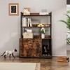 52 Inch Large Hidden Cat Litter Box Enclosure Furniture with 2 Door, Wooden Cat House with Scratch Pad, Indoor Storage Cabinet Display Rack - 2 of 4