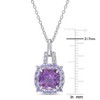 EVERLY JEWELRY | Sterling Silver 2 1/3ct TGW Amethyst Tanzanite and Diamond Accents Pendant with Chain, 18 inc - 2 of 4