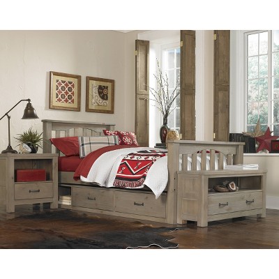 Twin Highlands Harper Panel Bed with Storage Driftwood - Hillsdale Furniture