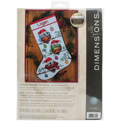Dimensions Counted Cross Stitch Kit 16" Long-Holiday Hooties Stocking (14 Count)