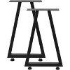Set of 2 Black Metal Table Legs, Industrial Style Furniture Legs for Dining Tables, Coffee Tables, Durable and Modern Support for Home and Office - 2 of 4