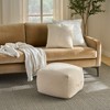 Mina Victory Lifestyle Modern Solid 18" x 18" x 14" Ivory Indoor Pouf - 3 of 3