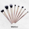 Vivitar Premium 9-Piece Makeup Brush Set – Soft Synthetic Bristles, Ergonomic Handles, Cruelty-Free - 3 of 4