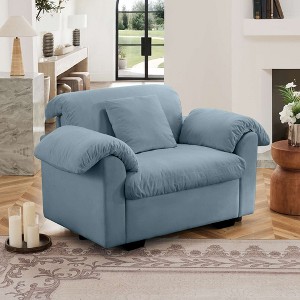CAVINAS Velvet Accent Chair with Storage Function Cushion and Pillows,Cozy Upholstered Living Room Chairs,Reading Chairs for Living Room - 1 of 4