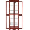 Sapphtopaz 6-Tier Curio Display Cabinet with Wood Frame, Space Saving Glass Storage Cabinet Bookshelf for Small Spaces, Bedroom & Home Office - 4 of 4