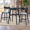 CAVINAS Modern Wooden Bar Chairs Set of 2, Upholstered Counter Height Stools with Backrest and Footrest, Soft Kitchen Island Chairs - 4 of 4