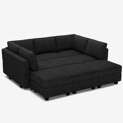 Belffin Modular Terry Sleeper Sofa with Storage Seat (9 Seats + 7 Sides)