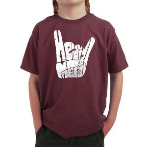 LA Pop Art Boy's Word Art T-shirt - Heavy Metal - 1 of 4