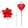20Pcs Velvet Glitter Magnolia Flowers for Christmas Tree Decorations, Sparkling Poinsettia Ornaments for Holiday Wedding Party Home Decor Garden - 2 of 4