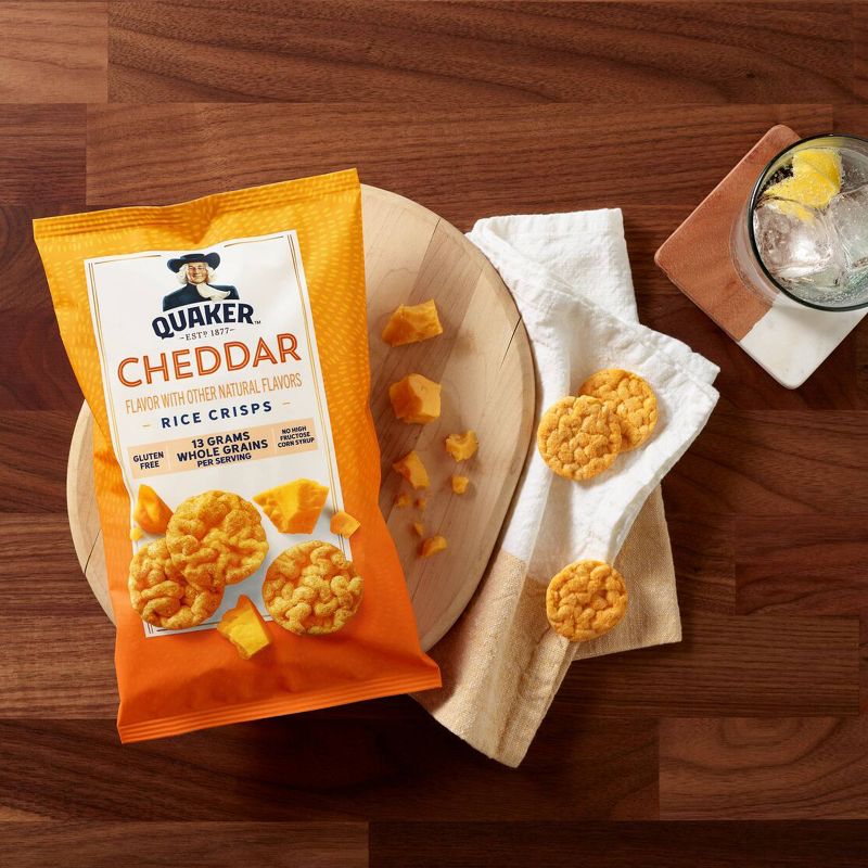 Quaker Popped Cheddar Cheese Rice Crisps - 6.06oz, 3 of 7