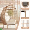 Wicker Egg Chair,Oversized Indoor Outdoor Lounger for Patio,500 Lbs Capacity w/5 Cushions - 2 of 4