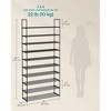 10-Tier Metal Shoe Rack for 44-55 Pairs, 68.1 Inch Adjustable Storage Organizer for Entryway, Black - 2 of 4