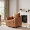 Swivel Accent Chair for Living Room, 360° Rotating Modern Linen Upholstered Armchair - Comfy Ergonomic Backrest Single Sofa - 2 of 4