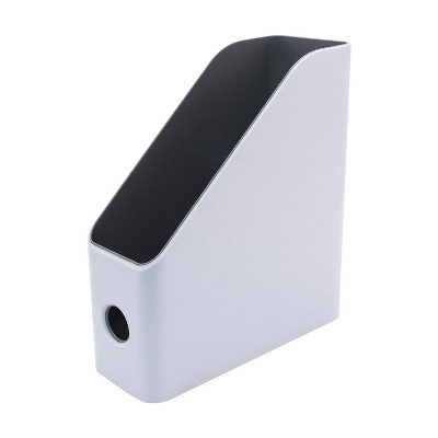 Fusion White and Gray Plastic Magazine File