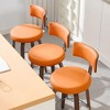 Bekrvio 26" Swivel Counter Height Bar Stools, Faux Leather Upholstered with Back, Walnut Wood Legs, Mid Century Kitchen Island Counter Chairs - 2 of 4