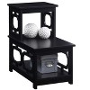 HomeStock 2 Step Chairside End Table with Contemporary L Shape Design, Three Tier Storage Shelves for Living Room or Home Office Use - 4 of 4