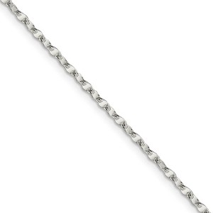 Black Bow Jewelry 2.25mm Sterling Silver Fancy Flat Anchor Link Chain Necklace - 1 of 4