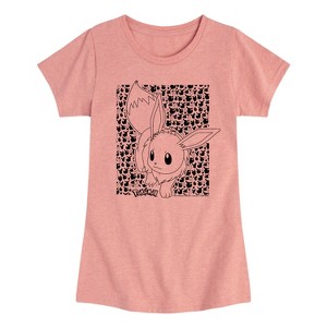 Girls' - Pokémon - Eevee Pattern Fitted Short Sleeve Graphic T-Shirt - 1 of 4