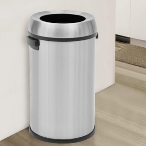 65 L Open Top Trash Can, Commercial Grade Heavy Duty Stainless Steel Garbage Can Large Waste Bins - 1 of 4
