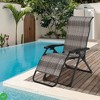 Camping ChairFoldable Patio Rattan Recliner 26" Wide Seat Lounger Sun LoungerSupport 330 LBS - 4 of 4