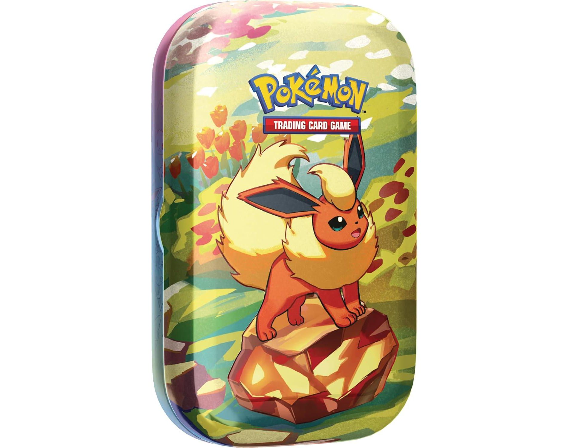 Pokemon TCG: Scarlet & Violet —Prismatic Evolutions Mini Tin - Flareon (2 Booster Packs & 1 Coin)