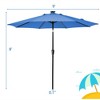 Costway 9Ft Solar LED Market Umbrella Aluminum Crank Tilt 16 Strip Lights - 3 of 4