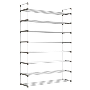 Home-Complete 8 Tier Shoe Rack for 40 Pairs White - 1 of 4