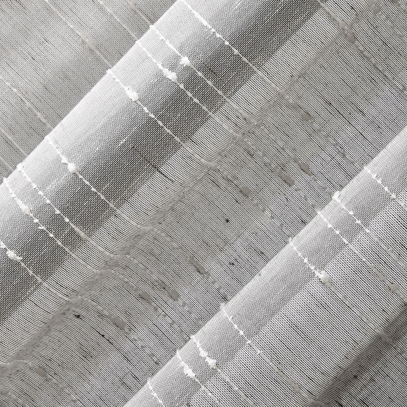 Clean Window Sheer Textured Slub Striped Anti-Dust Linen Blend Curtain Panel, 6 of 10