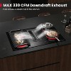 GASLAND Electric Cooktop with Downdraft Vent 31.5 Inch, 4 Burners Glass Radiant Stovetop 220V, 3-speed Max. 330 CFM Downdraft Exhaust - 2 of 4