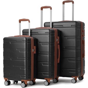 Expandable Suitcase 3 Piece Set, Luggage Set of 3 Piece Suitcase with Spinner Wheels, Hardshell Luggage 3 Piece Set(20"/24"/28") - 1 of 4