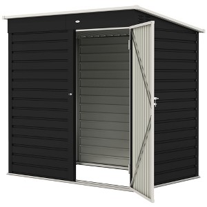 6' x 4' Outdoor Garden Shed, Metal Storage Shed with Lockable Door and Gloves for Backyard Garden Patio - 1 of 4
