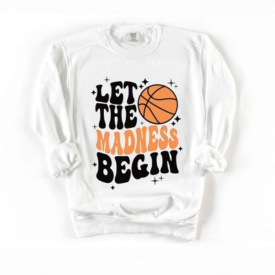 Simply Sage Market Women's Garment Dyed Graphic Sweatshirt Madness Begin Basketball