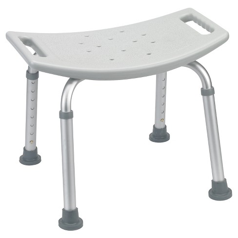 White Drive Medical Knock Down Bath Bench with Back and Padded Arms