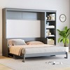 TIRAMISUBEST Full/Queen Size Murphy Bed Wall Bed with Bulit-in Desk and Bookshelf, Space Saving Foldable Murphy Cabinet Bed with Open Storage - 3 of 4