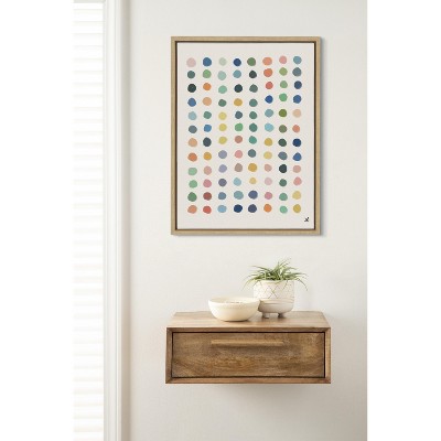 Meditation 3 Colorful Polka Dot Framed Canvas Art, 18x24