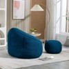 FURNIinspire Bedding Bean Bag Sofa Chair High Pressure Foam, Padded Foam Padding Compressed Bean Bag With Footrest, Blue, 18.1"*17.7"*13" - 4 of 4
