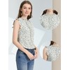 Allegra K Women's Ruffled Business Office 1950s Vintage Floral Sleeveless Top - 2 of 4