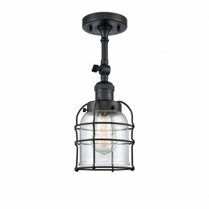 Bell Cage - 1 Light Semi-Flush Mount In Industrial Style-13.5 Inches Tall and 5 Inches Wide - 1 of 2