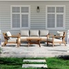 WestinTrends Avalon Outdoor 6-Piece Modular Sectional Patio Furniture Sofa Set, Teak/White - 2 of 4