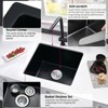 PROOX Matte Black Granite Composite 18 in. Undermount Bar Sink with Basket Strainer - 4 of 4
